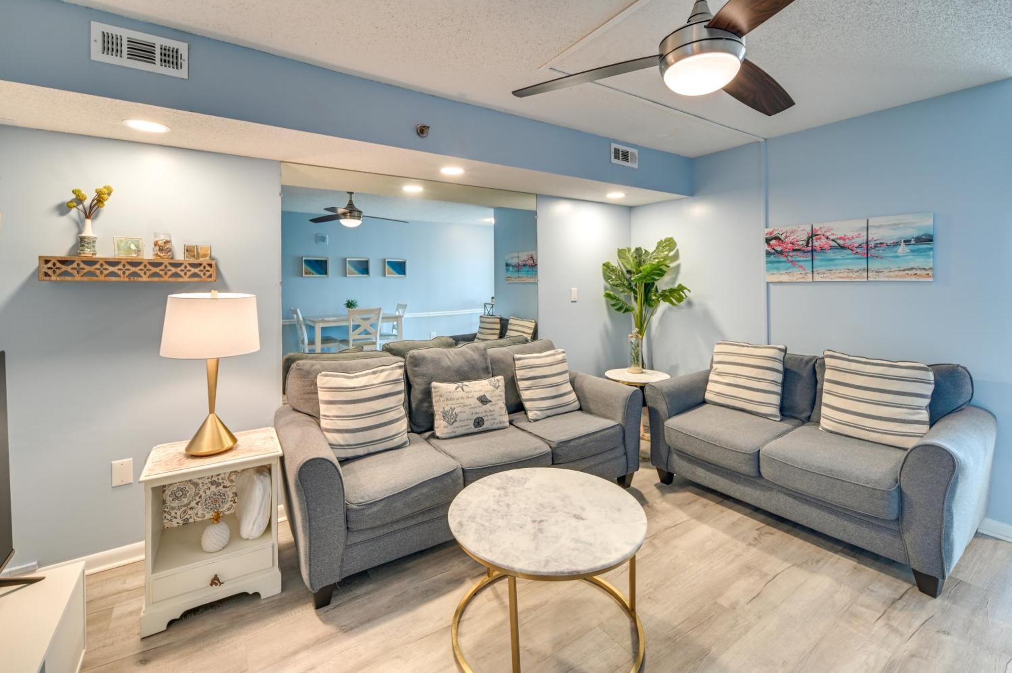 מירטל ביץ' Cozy Coastal Condo With Airy Oceanfront Balcony מראה חיצוני תמונה