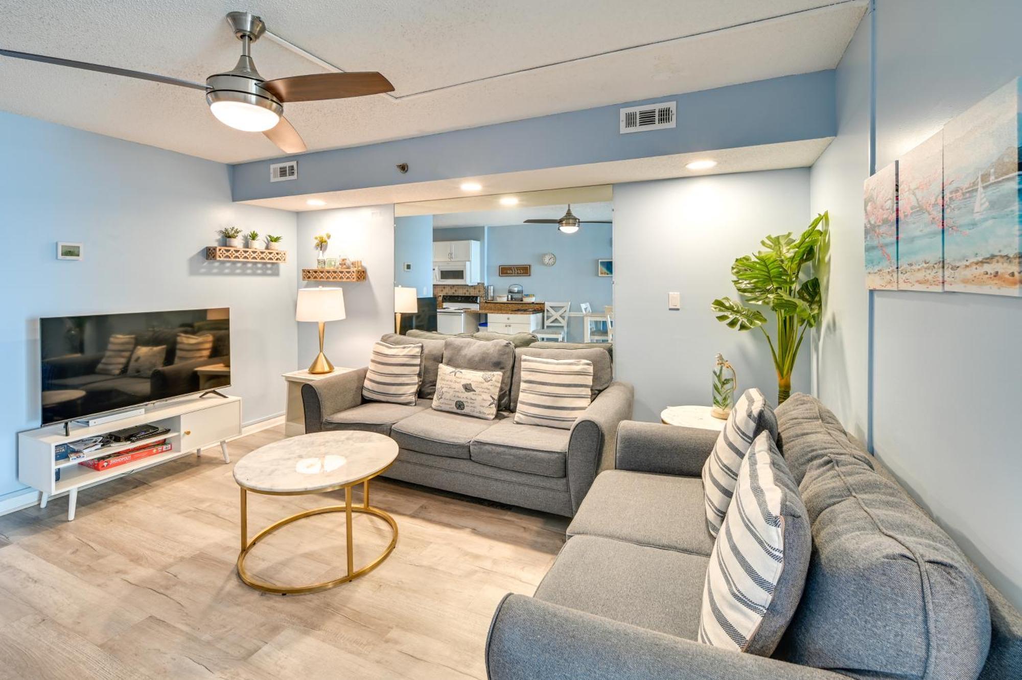 מירטל ביץ' Cozy Coastal Condo With Airy Oceanfront Balcony מראה חיצוני תמונה