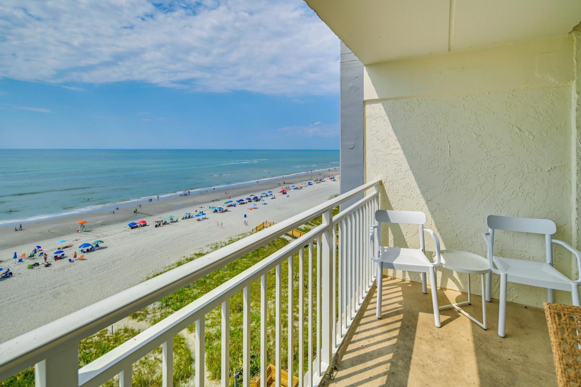 מירטל ביץ' Cozy Coastal Condo With Airy Oceanfront Balcony מראה חיצוני תמונה